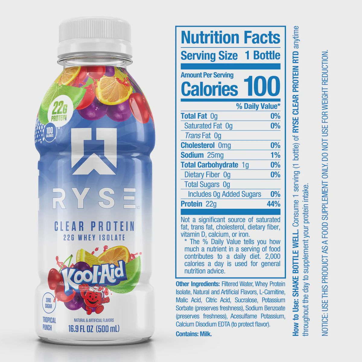 Ryse Clear RTD (12 pack), Flavor: Kool-Aid Tropical Punch