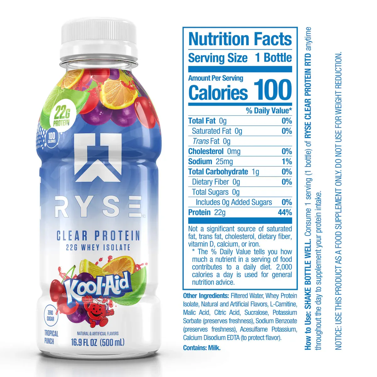 Ryse Clear RTD (12 pack), Flavor: Kool-Aid Tropical Punch