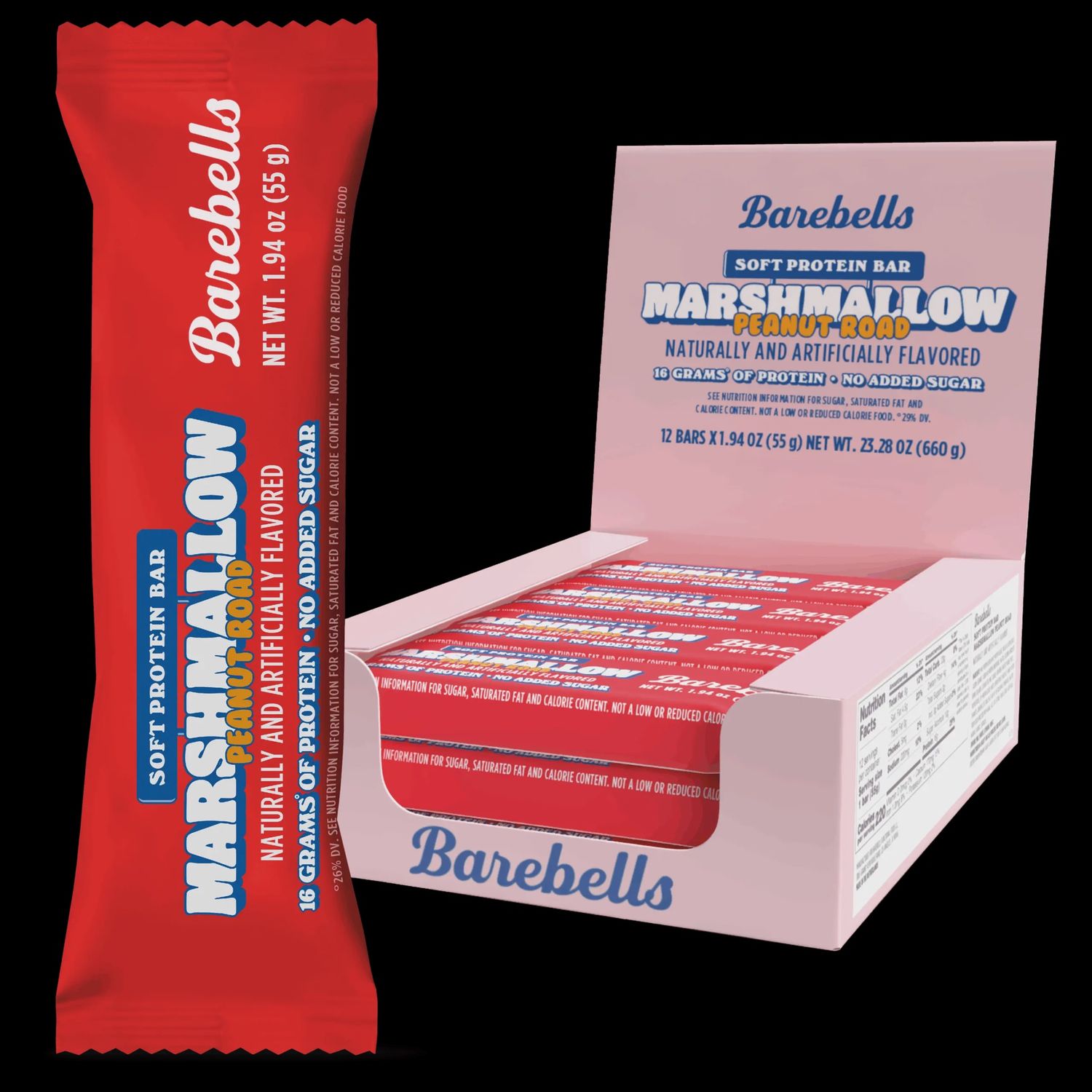 Barebells Soft Bar (12 pack), Flavor: Marshmallow Peanut Road