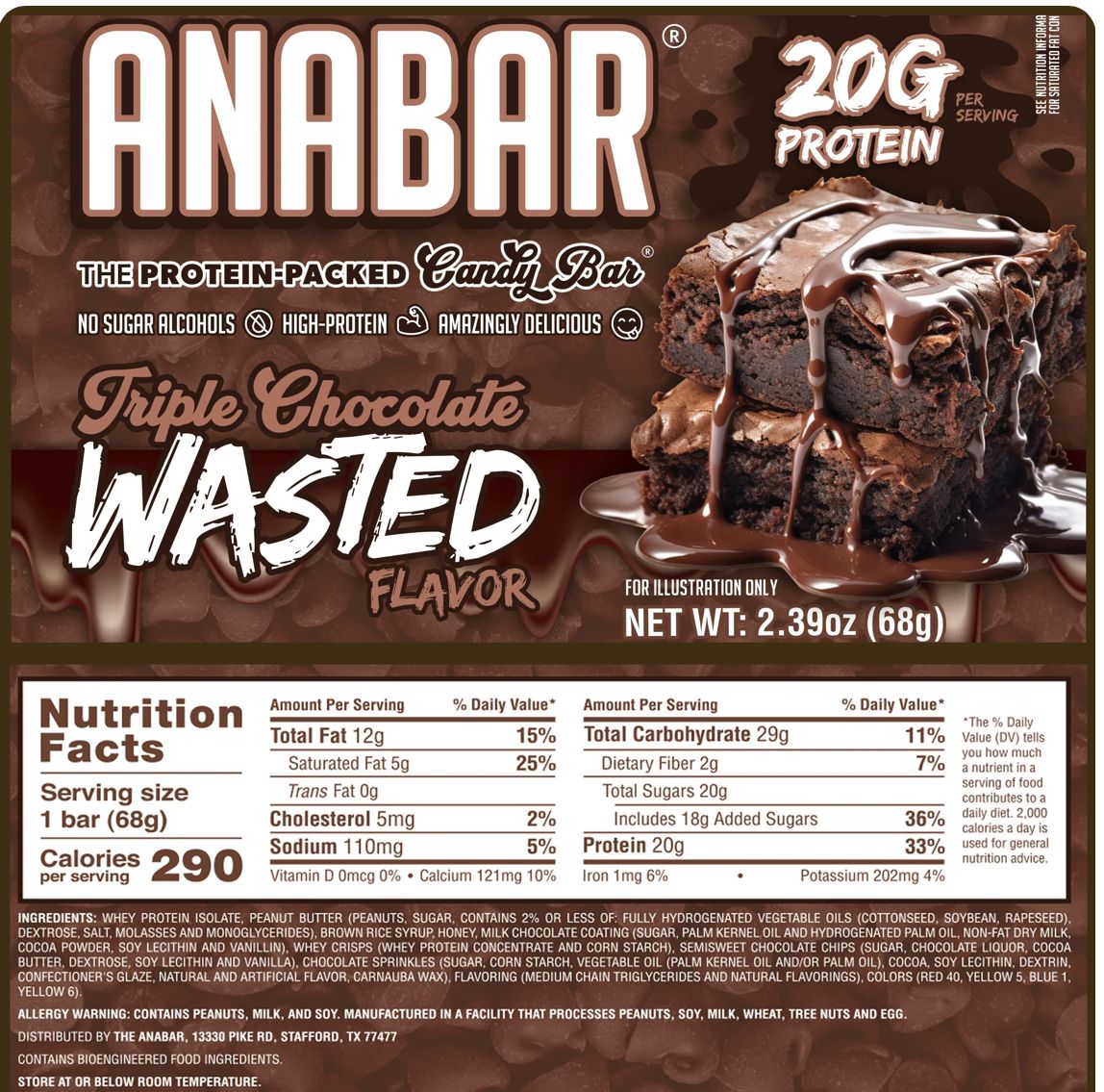 Anabar Protein Bar (12 pack), Flavor: Triple Chocolate Wasted