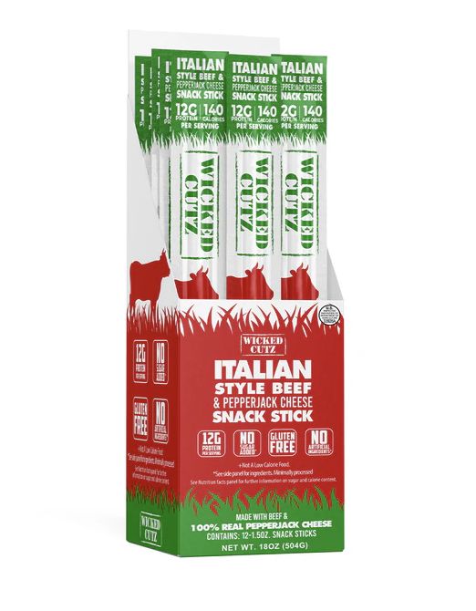 Wicked Cutz Beef &amp; Cheese Sticks (12 pack)