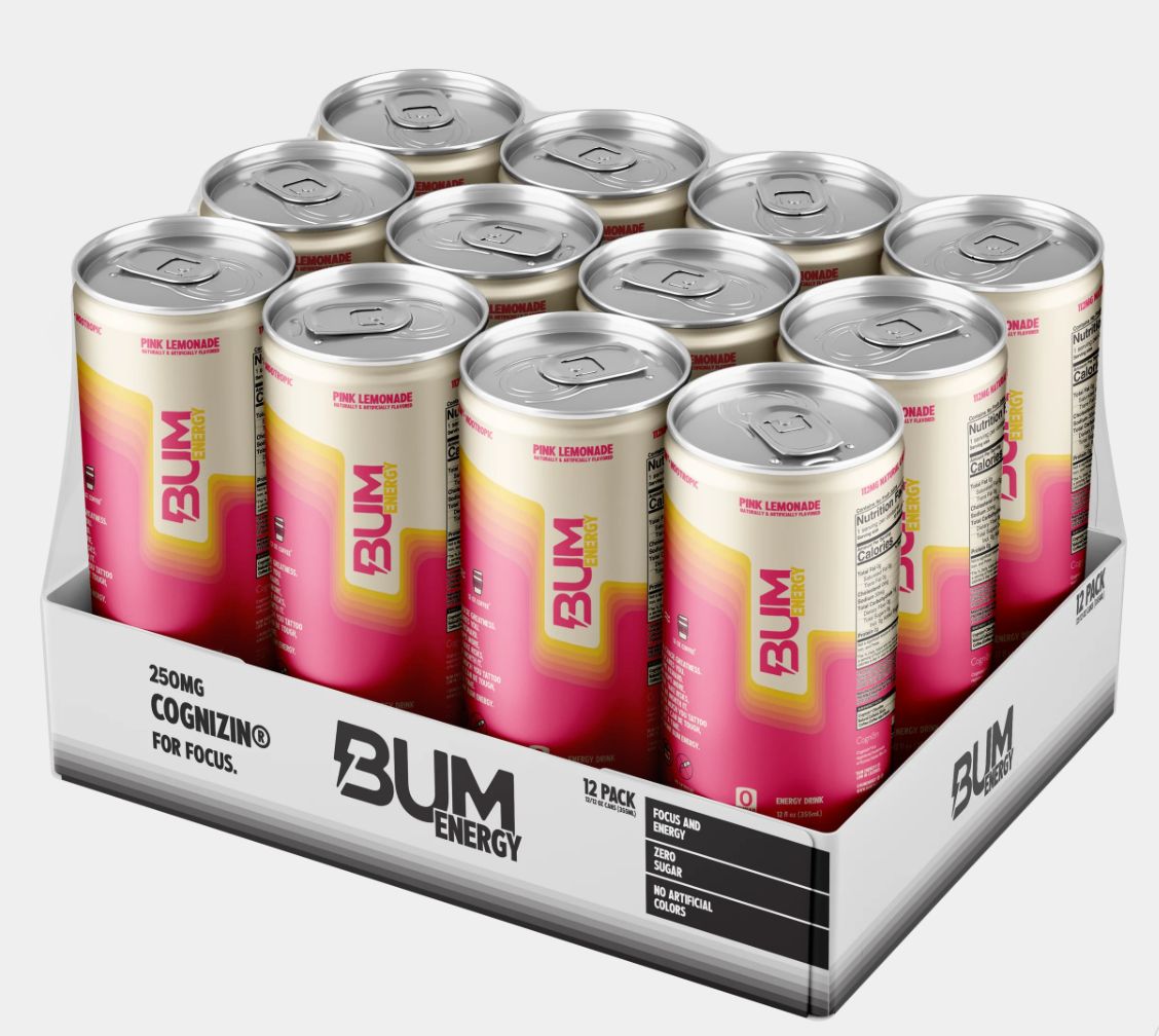 BUM Energy (12 pack), Flavor: Pink Lemonade