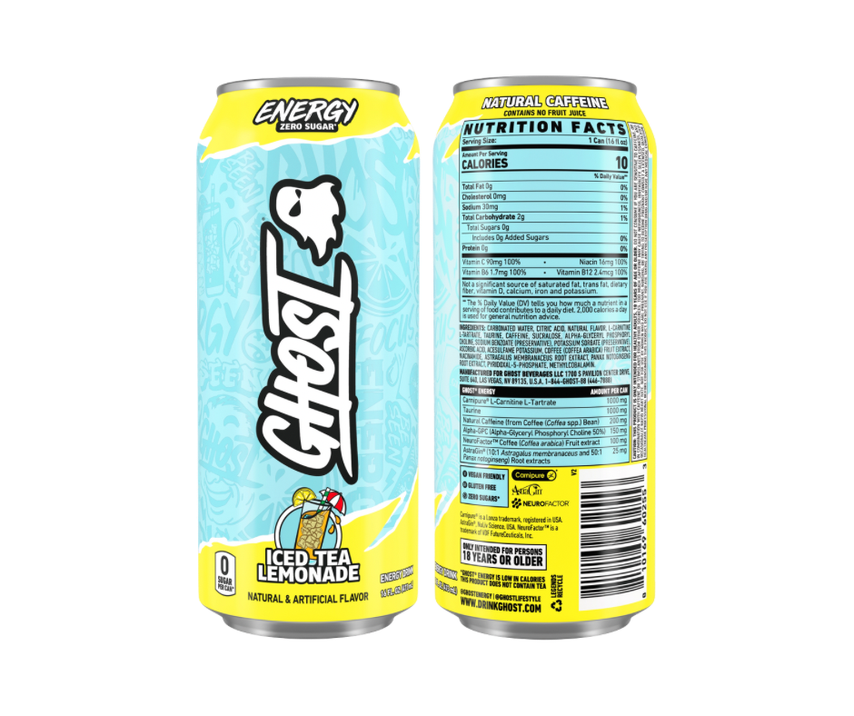 Ghost Energy (12 pack), Flavor: Iced Tea Lemonade