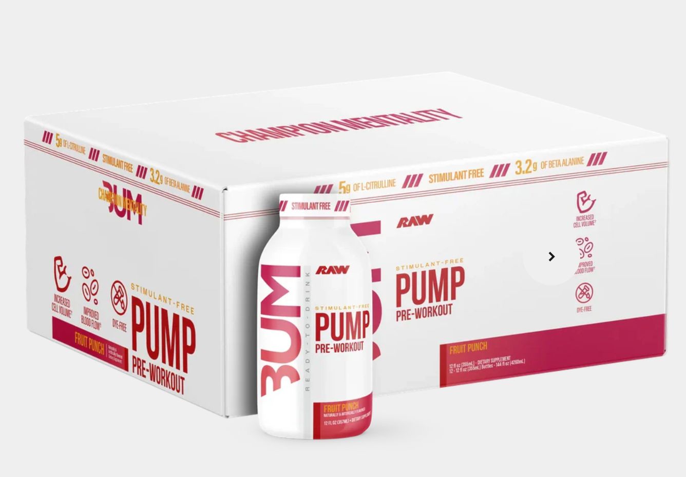 BUM Non Stim Pre-Workout RTD (12 Pack), Flavor: Fruit Punch