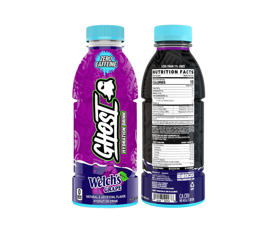 Ghost Hydration (12 pack), Flavor: Welch’s Grape
