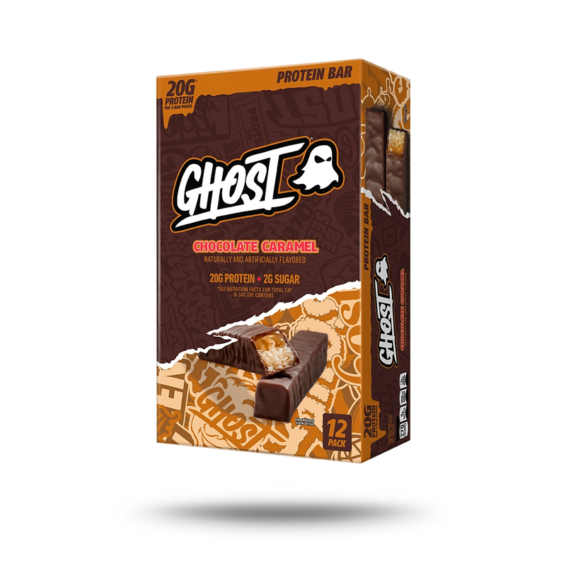 Ghost Protein Bar (Case 12), Flavor: Chocolate Caramel