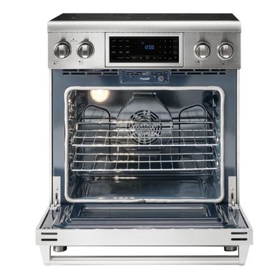 Thor Kitchen Tilt Panel 30 in. 5 Elements Freestanding Electric Range with Self-Cleaning Air Fry Convection Oven in Stainless Steel