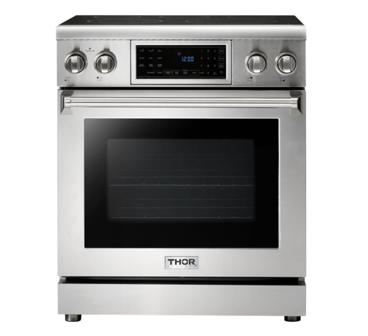 Thor Kitchen Tilt Panel 30 in. 5 Elements Freestanding Electric Range with Self-Cleaning Air Fry Convection Oven in Stainless Steel