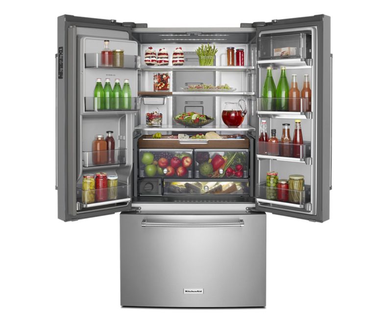KitchenAid - 23.8 Cu. Ft. French Door Counter-Depth Refrigerator - Stainless Steel