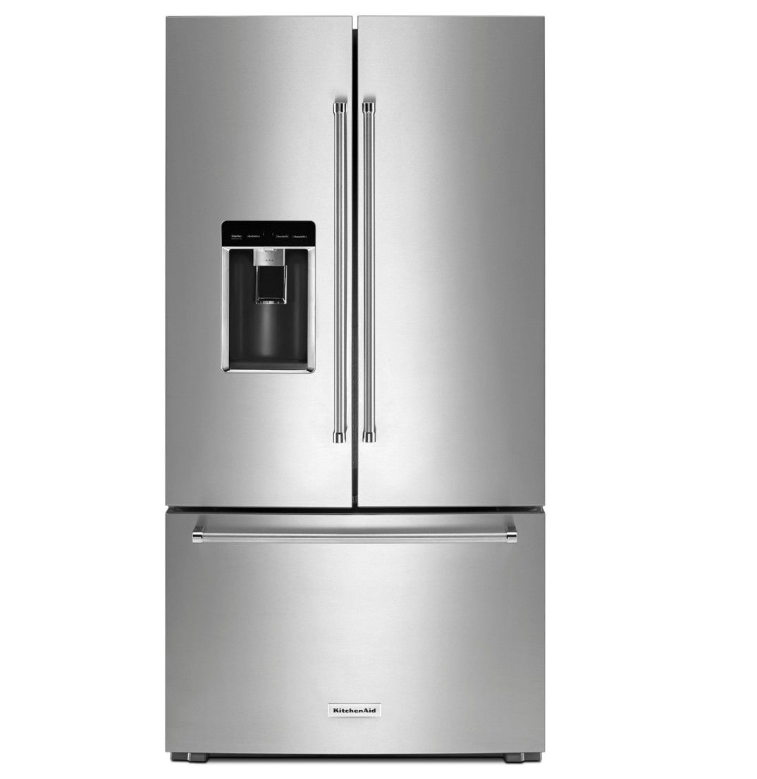 KitchenAid - 23.8 Cu. Ft. French Door Counter-Depth Refrigerator - Stainless Steel