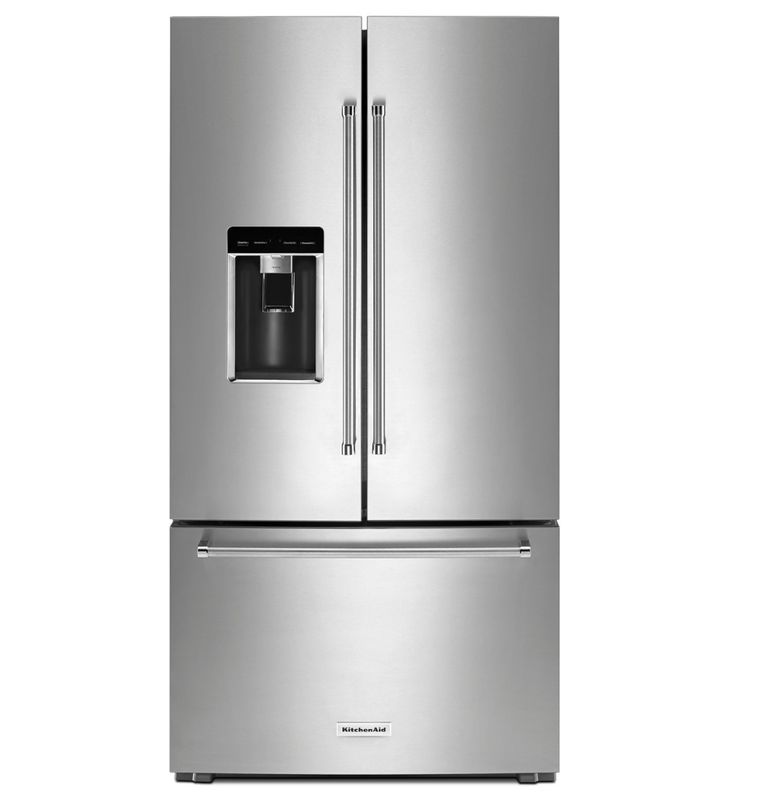 KitchenAid - 23.8 Cu. Ft. French Door Counter-Depth Refrigerator - Stainless Steel