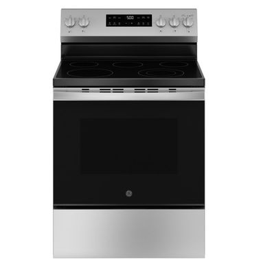 GE 30&quot; 5-Element Free-Standing Electric Range with Crisp Mode – Stainless Steel