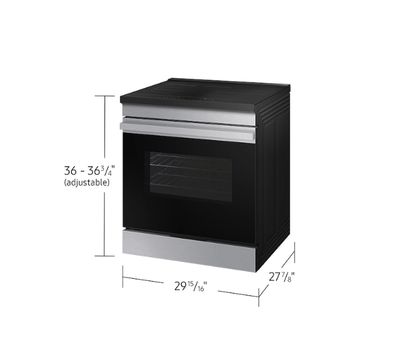 Samsung - Bespoke 6.3 Cu. Ft. Slide-In Electric Induction Range with Anti-Scratch Glass Cooktop - Stainless Steel