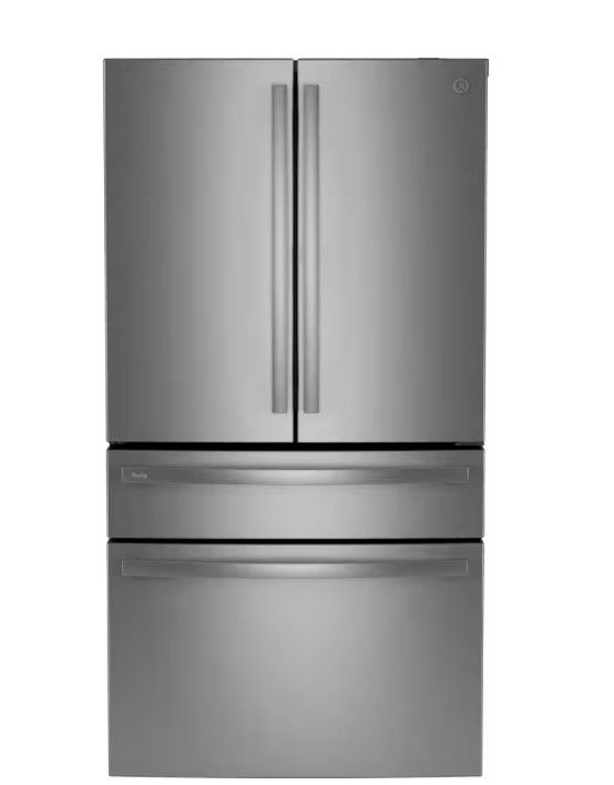 GE Profile - 28.7 Cu. Ft. 4 Door French Door Refrigerator with Dual-Dispense AutoFill Pitcher - Stainless Steel