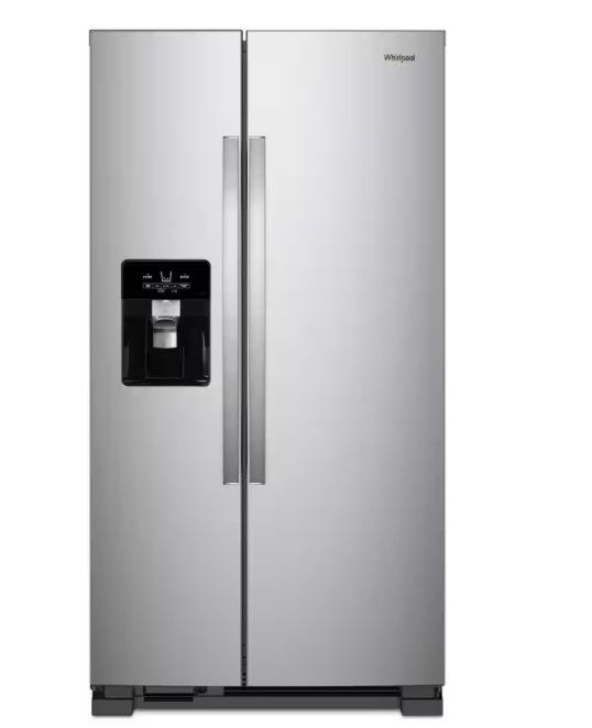 Whirlpool - 24.6 Cu. Ft. Side-by-Side Refrigerator - Stainless Steel