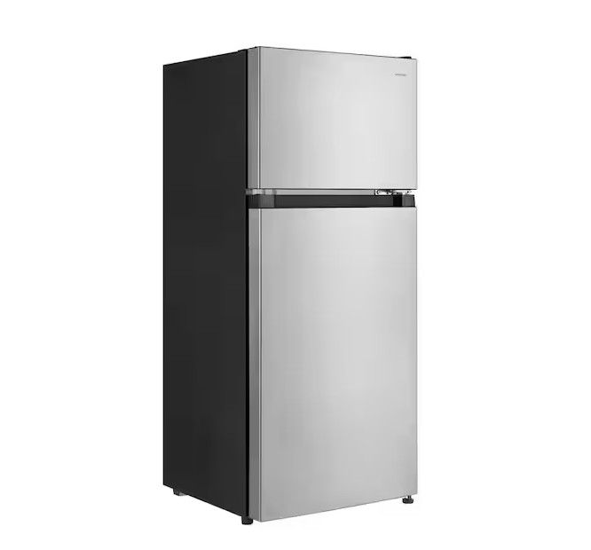 Vissani 4.5 cu. ft. 2-Door Mini Refrigerator in Platinum Steel with Freezer