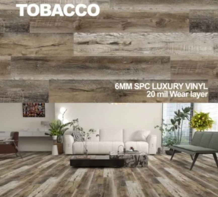 Luxury Vinyl Flooring | 6mm (24.29 sq. ft per case), Color: Tobacco