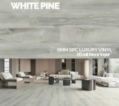 6mm Luxury Vinyl Flooring (24.29 sq. ft per case) | WHITE PINE