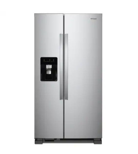Whirlpool - 21.4 Cu. Ft. Side-by-Side Refrigerator - Monochromatic Stainless Steel