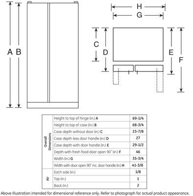 GE 21.9 Cu. Ft. Counter-Depth Side-by-Side Refrigerator – Stainless Steel