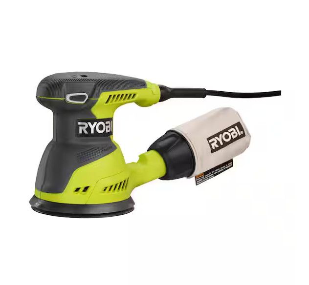 Ryobi 2.6-Amp 5-Inch Random Orbit Sander Includes Sander Sandpaper Assortment
