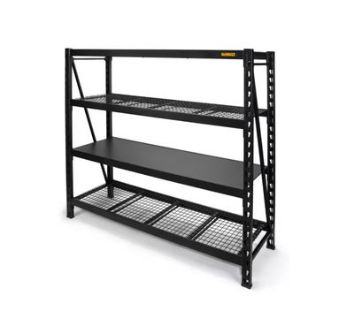 DEWALT Black 4-Tier Steel Garage Storage Shelving Unit (77 in. W x 72 in. H x 24 in. D)