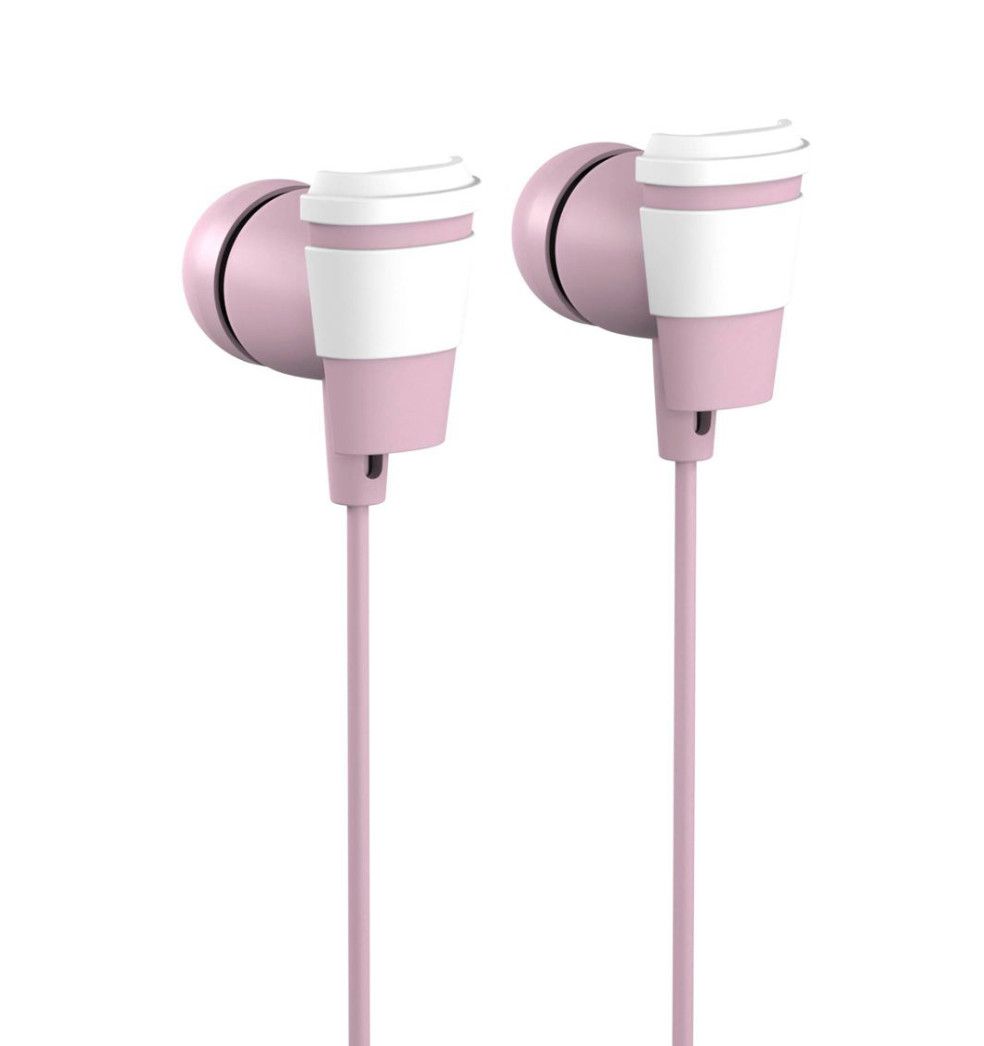GEMS Pink Wired Earbuds – Soft Silicone In-Ear Headphones