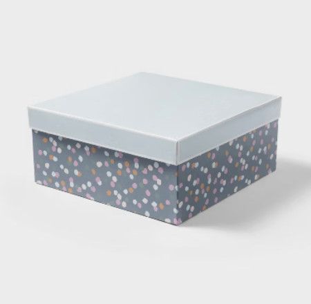 Spritz™ Multicolor Polka Dot Gift Box – 10&quot; x 10&quot; x 4.5&quot;, Classic All-Occasion Design