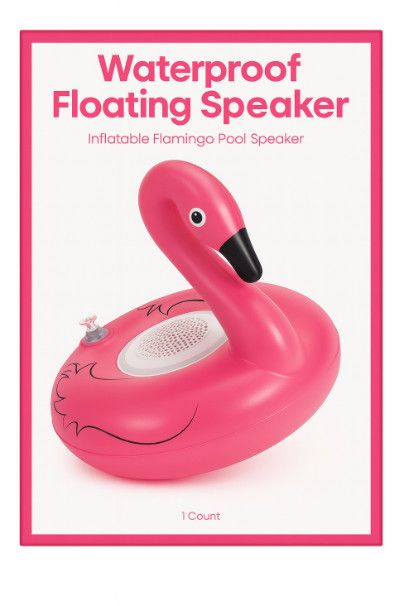 GEMS Pink Flamingo Floating Speaker – Wireless Waterproof Bluetooth Speaker