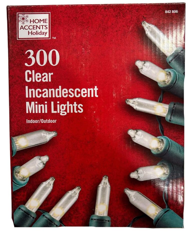 Home Accents Holiday 300-Light Mini Clear White Incandescent Light Set