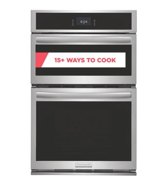 Frigidaire Gallery 27-in Self-cleaning Convection Air Fry Fingerprint-resistant Convection European Element Microwave Wall Oven Combo (Stainless Steel)