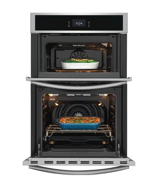Frigidaire Gallery 27-in Self-cleaning Convection Air Fry Fingerprint-resistant Convection European Element Microwave Wall Oven Combo (Stainless Steel)