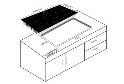 ZJEQB 36 in Electric Stove Induction Cooktop with 5 Booster Burners