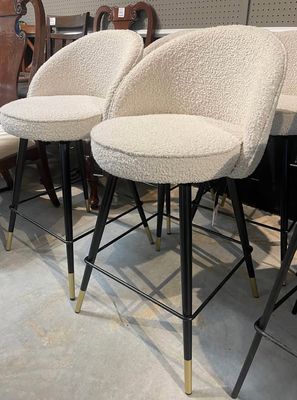 Cooper Swivel Upholstered Counter Stool with Metal Frame - Set of 2