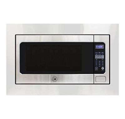 BRAMA Microwave Oven Built-In 1200-Watts with 10 Power Levels Pre-Set Cooking Settings and Express Cook, Sensor and Speed Cooking and Silent Mode with Glass Turntable, 2.2 Cu.Ft., Metallic