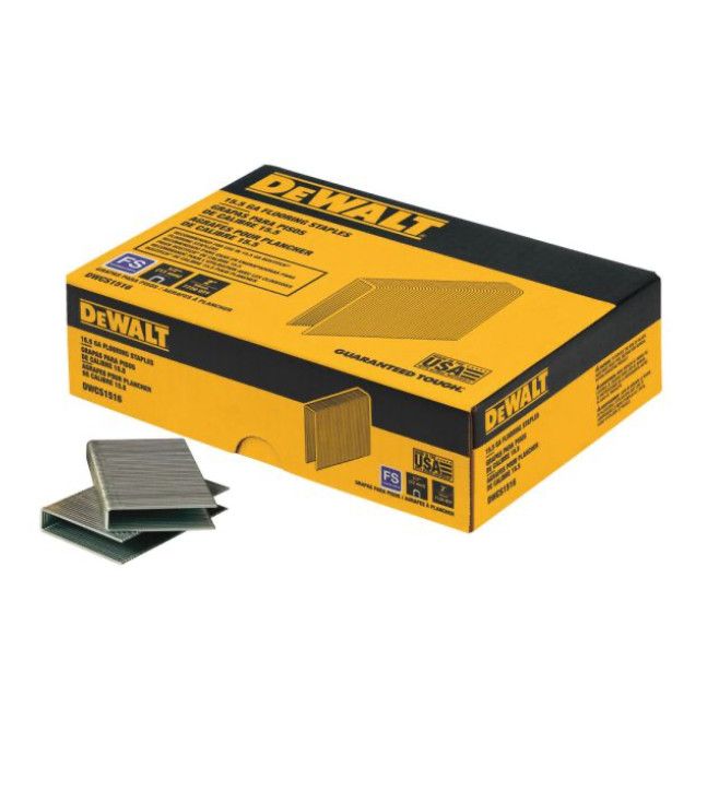 DEWALT 2 in. Leg x 1/2 in. Crown 15-1/2-Gauge Coated Steel Hardwood Flooring Staple (7,728 per Box)