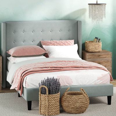 King Size - Alexio Upholstered Low Profile Platform Bed