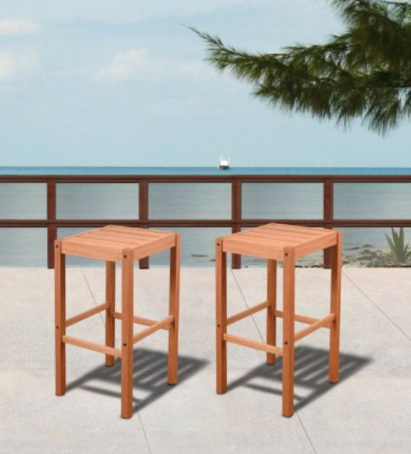 Amazonia Magic 2 Piece Patio Backless Barstool Set