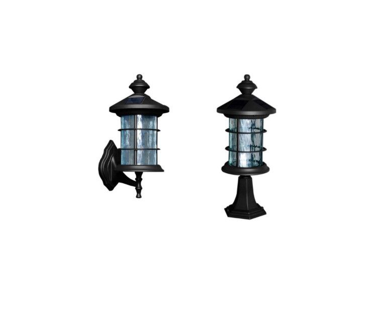 Classy Caps Black Aluminum Hampton Solar Lamp