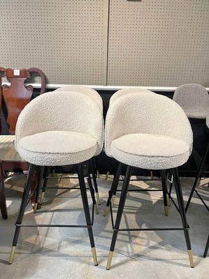 Cooper Swivel Upholstered Counter Stool with Metal Frame - Set of 2