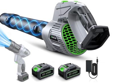 Comchoi Electric Leaf Blower Cordless, 900,000 RPM 2 x 4.0Ah Batteries &amp; Charge