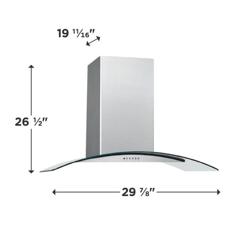 Frigidaire 30-in 400-CFM Convertible Stainless Steel Wall-Mounted Range Hood