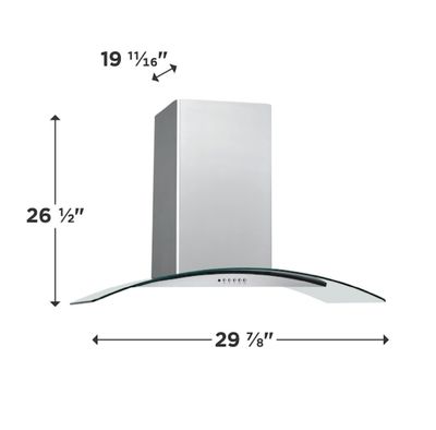 Frigidaire 30-in 400-CFM Convertible Stainless Steel Wall-Mounted Range Hood