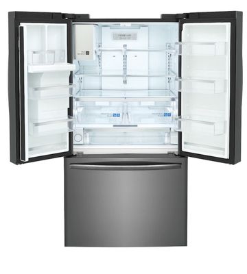 Frigidaire Gallery 27.8-cu ft French Door Refrigerator with Dual Ice Maker (Fingerprint Resistant Black Stainless Steel) ENERGY STAR