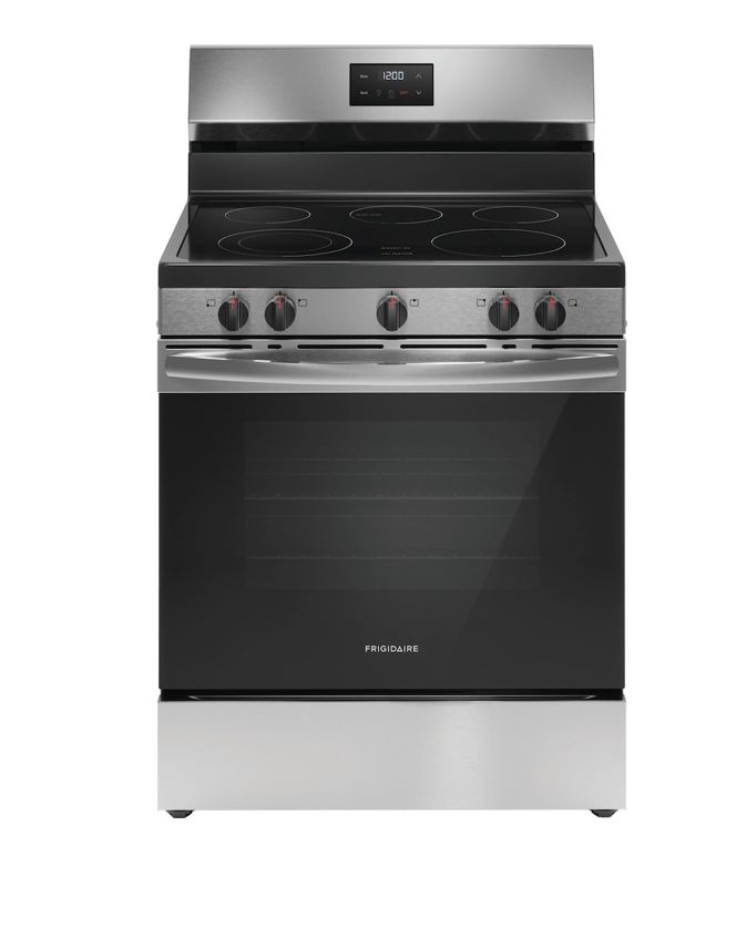 Frigidaire 30-in Smooth Surface Glass Top 5 Elements 5.3-cu ft Freestanding Electric Range (Stainless Steel)