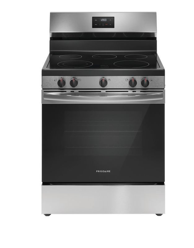 Frigidaire 30-in Smooth Surface Glass Top 5 Elements 5.3-cu ft Freestanding Electric Range (Stainless Steel)