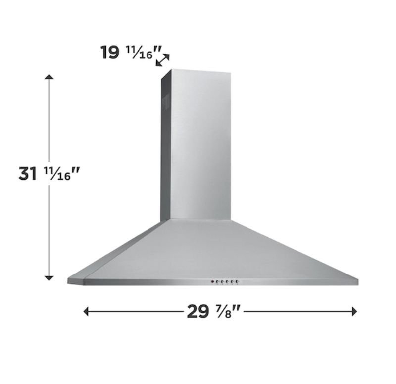 Frigidaire 30-in 400-CFM Convertible Stainless Steel Wall-Mounted Range Hood