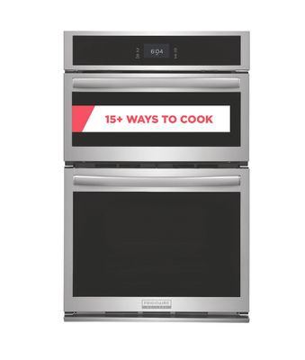 Frigidaire Gallery 27-in Self-cleaning Convection Air Fry Fingerprint-resistant Convection European Element Microwave Wall Oven Combo (Stainless Steel)