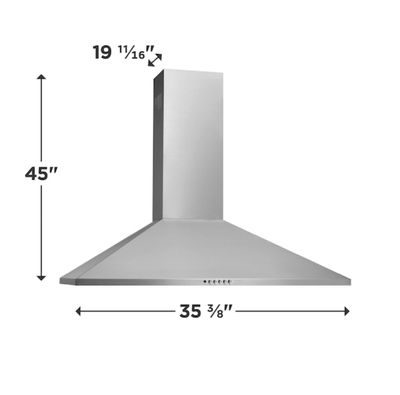 Frigidaire 36-in 400-CFM Convertible Stainless Steel Wall-Mounted Range Hood