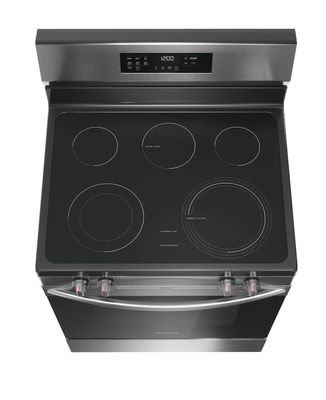 Frigidaire 30-in Smooth Surface Glass Top 5 Elements 5.3-cu ft Self-Cleaning Air Fry Convection Oven Freestanding Electric Range (Stainless Steel)
